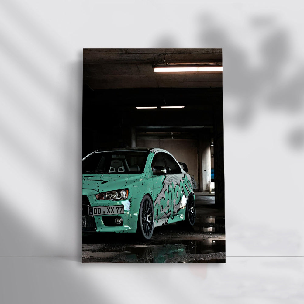 Mitsubishi Lancer Parked Underground - Sporty and Sleek