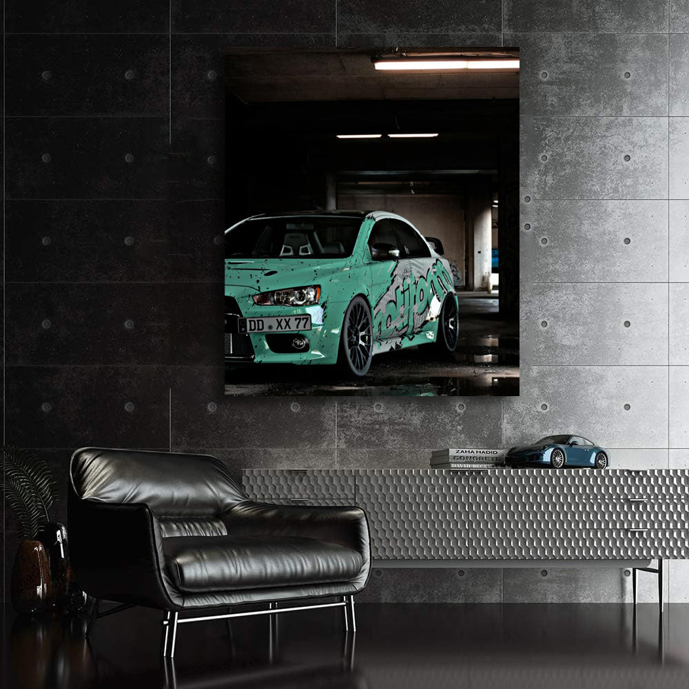 Mitsubishi Lancer Parked Underground - Sporty and Sleek