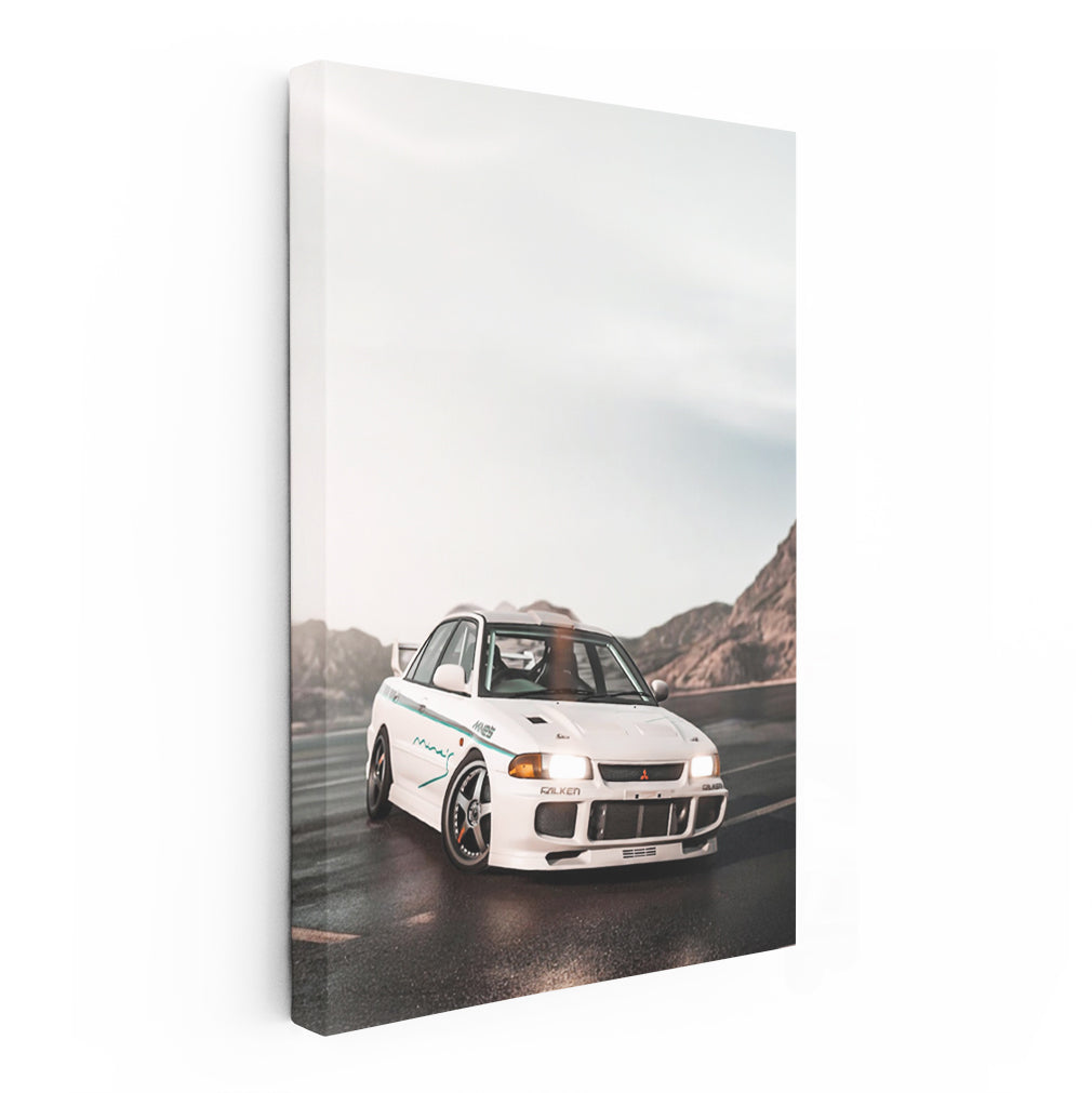 Classic Mitsubishi Lancer in Mountainous Terrain - Reliable Ride