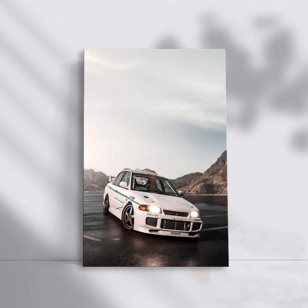 Classic Mitsubishi Lancer in Mountainous Terrain - Reliable Ride