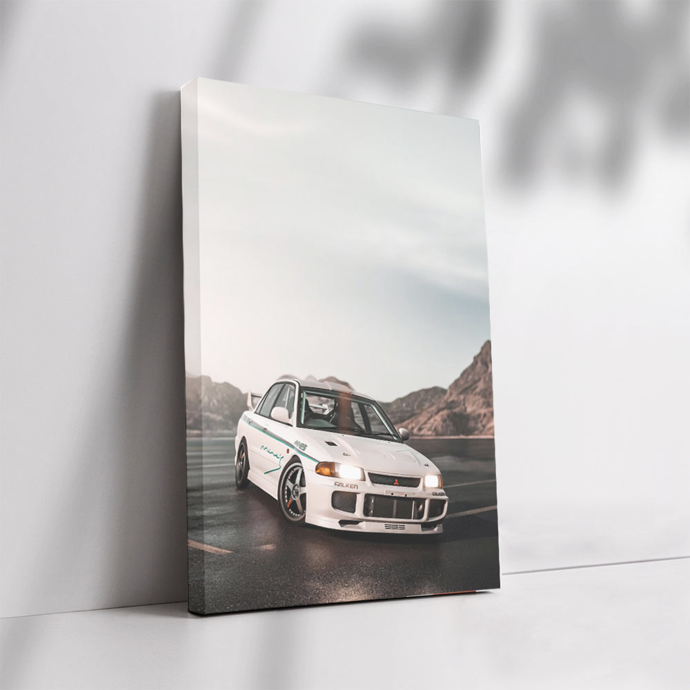 Classic Mitsubishi Lancer in Mountainous Terrain - Reliable Ride