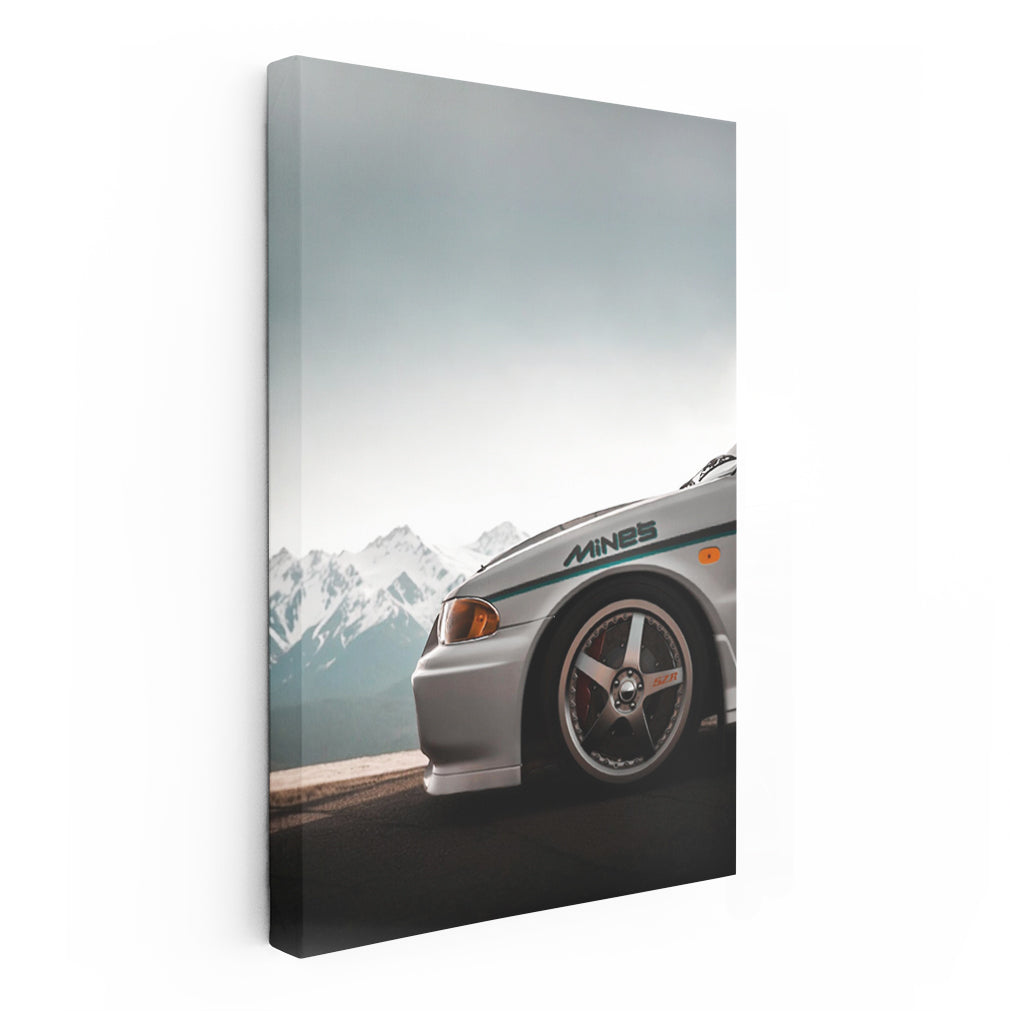 Vintage Mitsubishi Lancer in Mountain Terrain - Rugged Ride