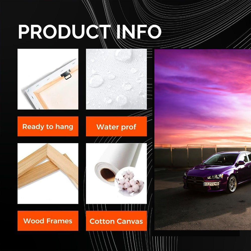 Purple Mitsubishi Lancer at Sunset - Sporty Elegance