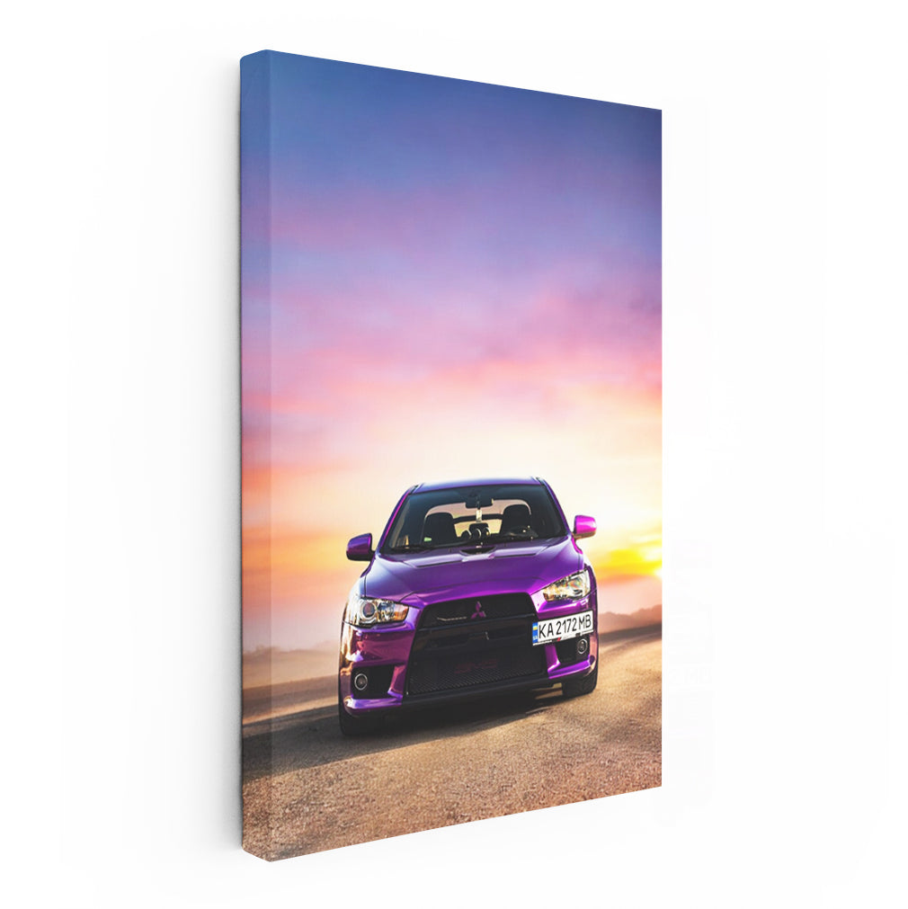 Purple Mitsubishi Lancer at Sunset - Stylish Performance