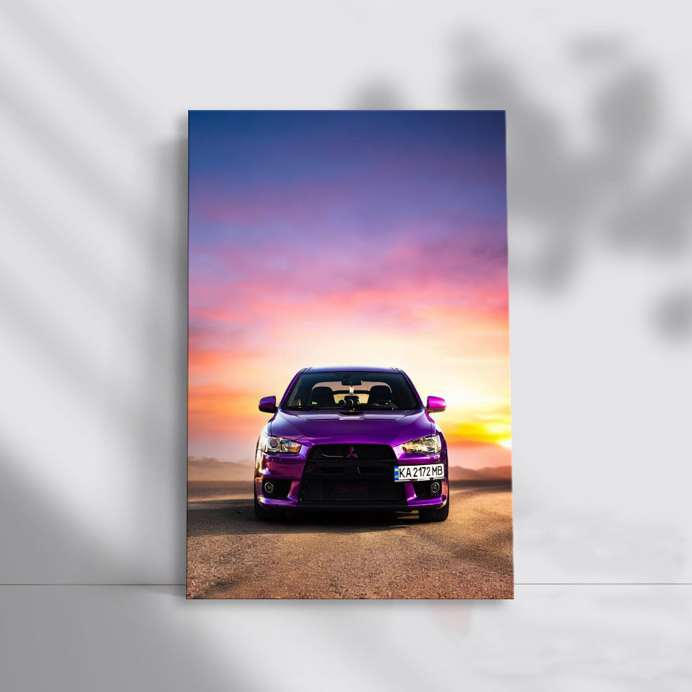 Purple Mitsubishi Lancer at Sunset - Stylish Performance