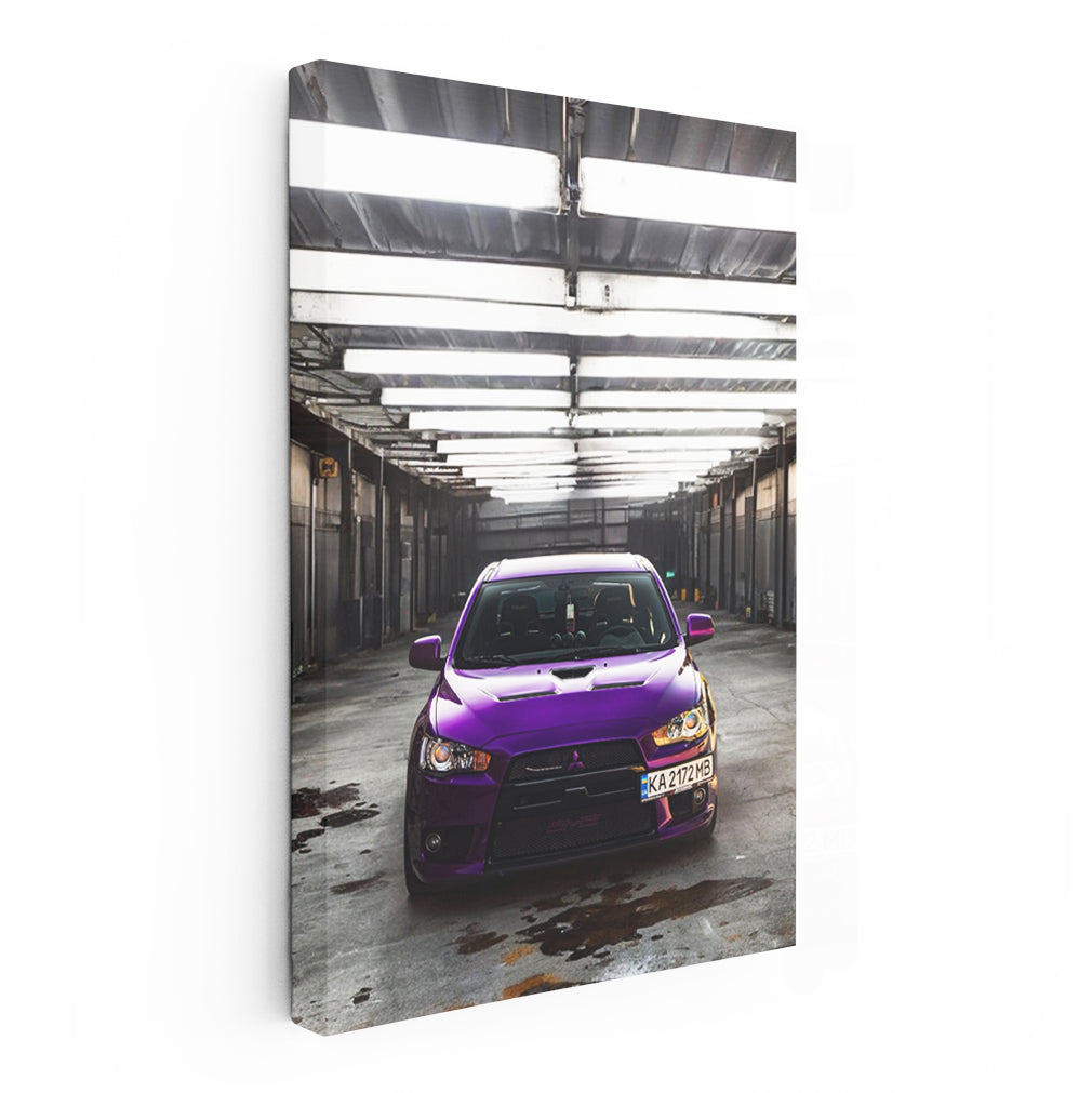 Mitsubishi Lancer in Purple Garage - Sleek and Stylish Ride