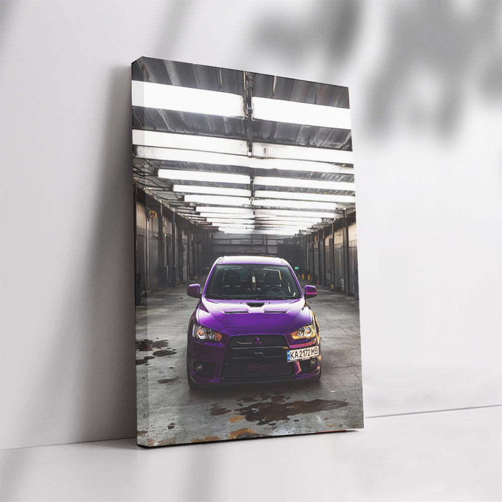 Mitsubishi Lancer in Purple Garage - Sleek and Stylish Ride