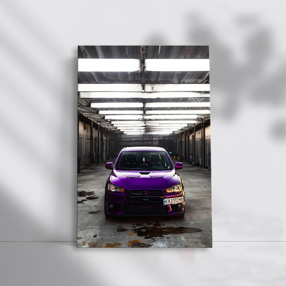 Mitsubishi Lancer in Purple Garage - Sleek and Stylish Ride