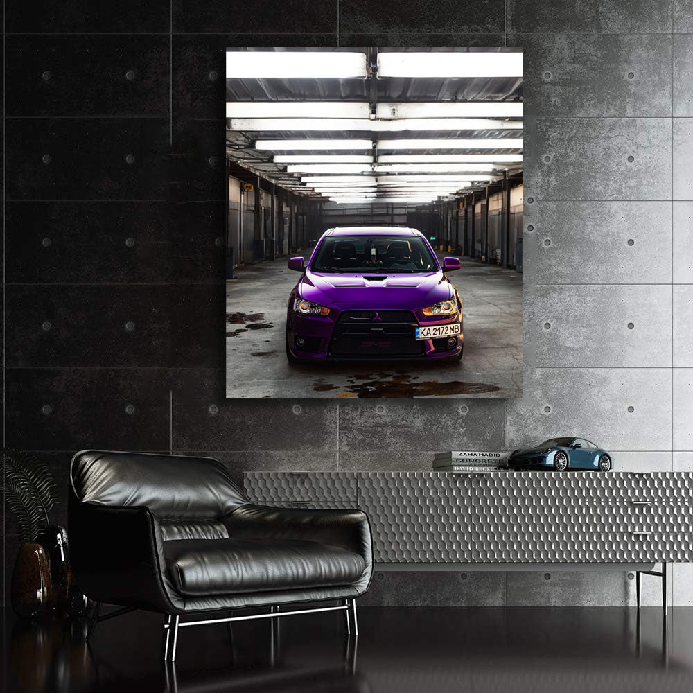 Mitsubishi Lancer in Purple Garage - Sleek and Stylish Ride