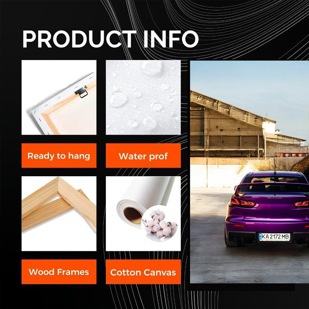 Purple Mitsubishi Lancer in Garage - Sporty and Bold