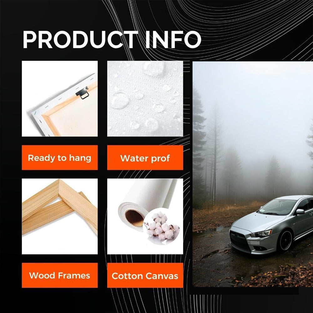 Silver Mitsubishi Lancer in Fog - Sleek and Stylish Drive