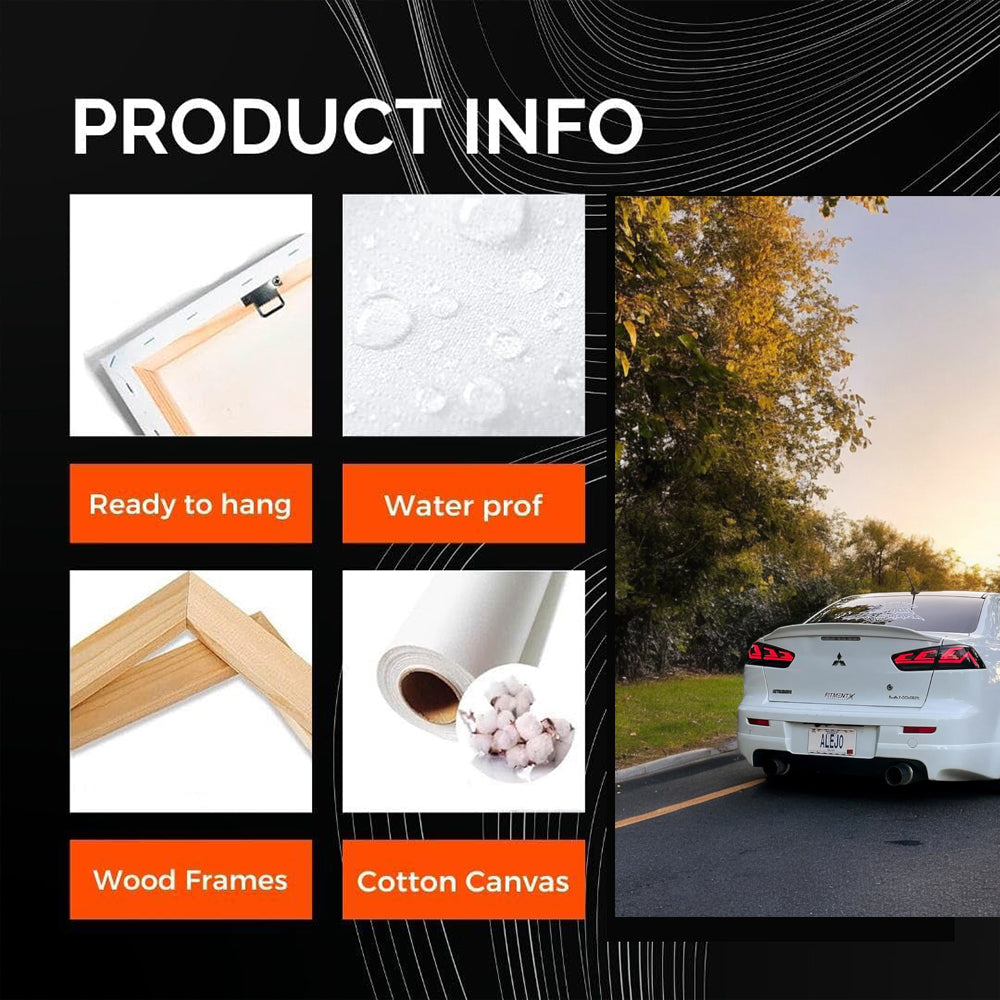 White Mitsubishi Lancer at Sunset - Sporty Elegance