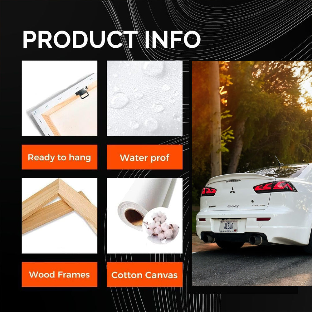 White Mitsubishi Lancer at Sunset - Sporty Elegance