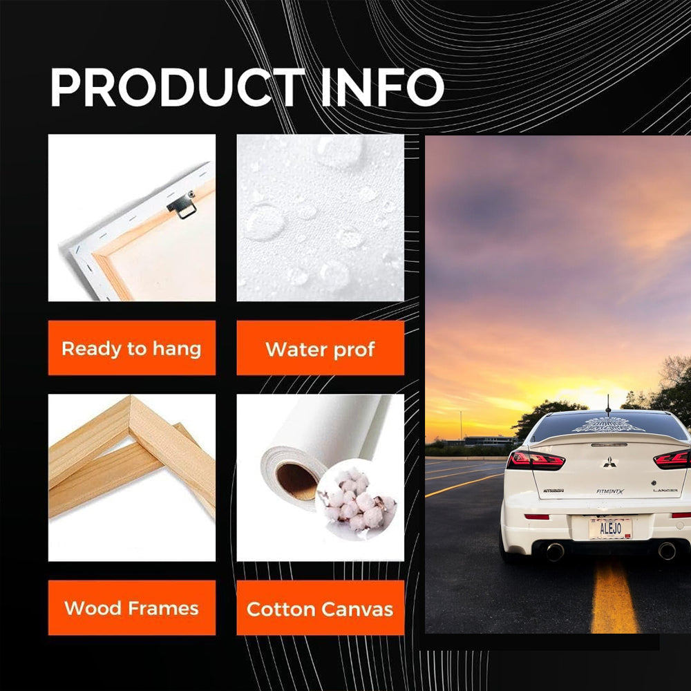 White Mitsubishi Lancer at Sunset - Sporty Elegance