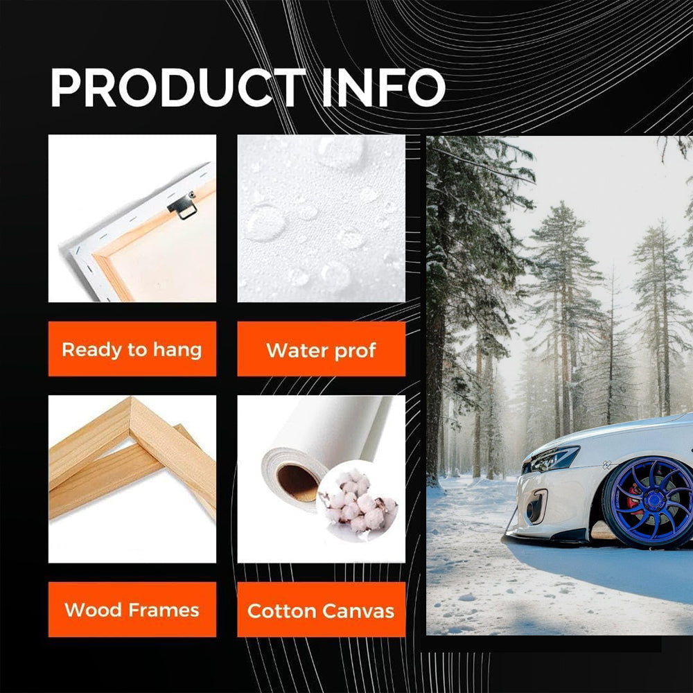 White Mitsubishi Lancer in Snowy Forest - Bold and Adventurous