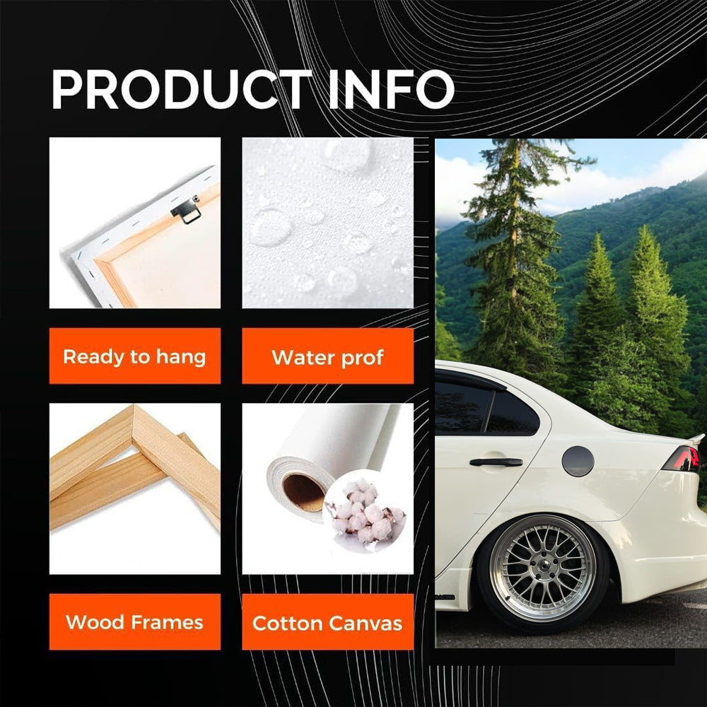 White Mitsubishi Lancer in Mountain Terrain - Adventure Awaits