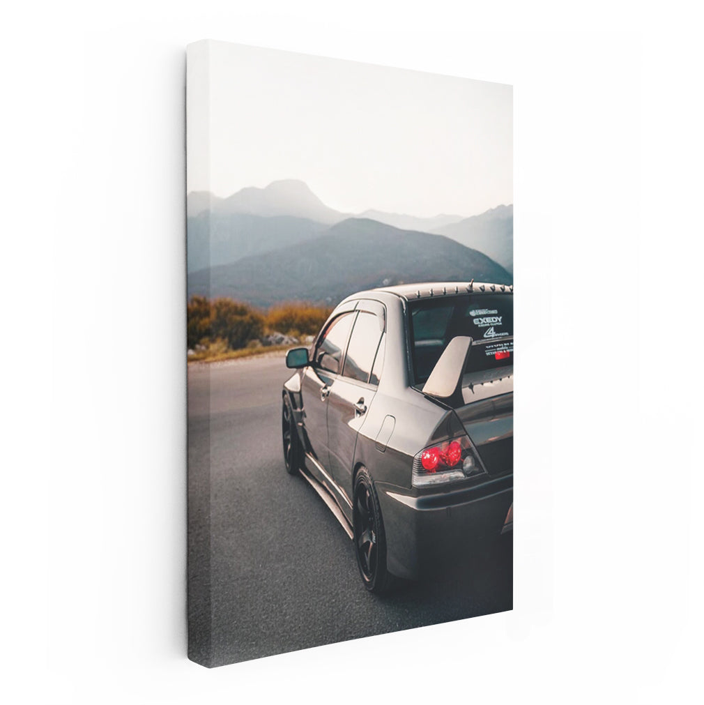 Mitsubishi Lancer with Mountain Backdrop - Rugged Elegance