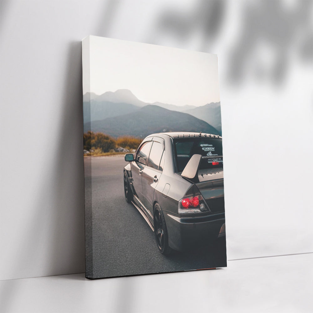 Mitsubishi Lancer with Mountain Backdrop - Rugged Elegance