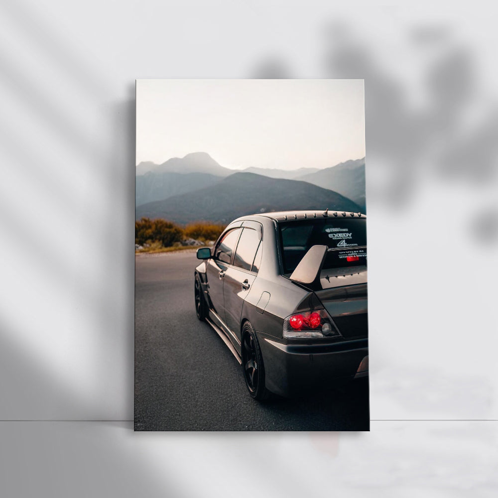 Mitsubishi Lancer with Mountain Backdrop - Rugged Elegance