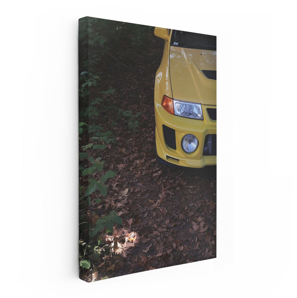 Mitsubishi Lancer - Yellow in Forest, Sporty Adventure