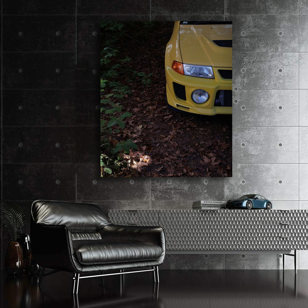 Mitsubishi Lancer - Yellow in Forest, Sporty Adventure