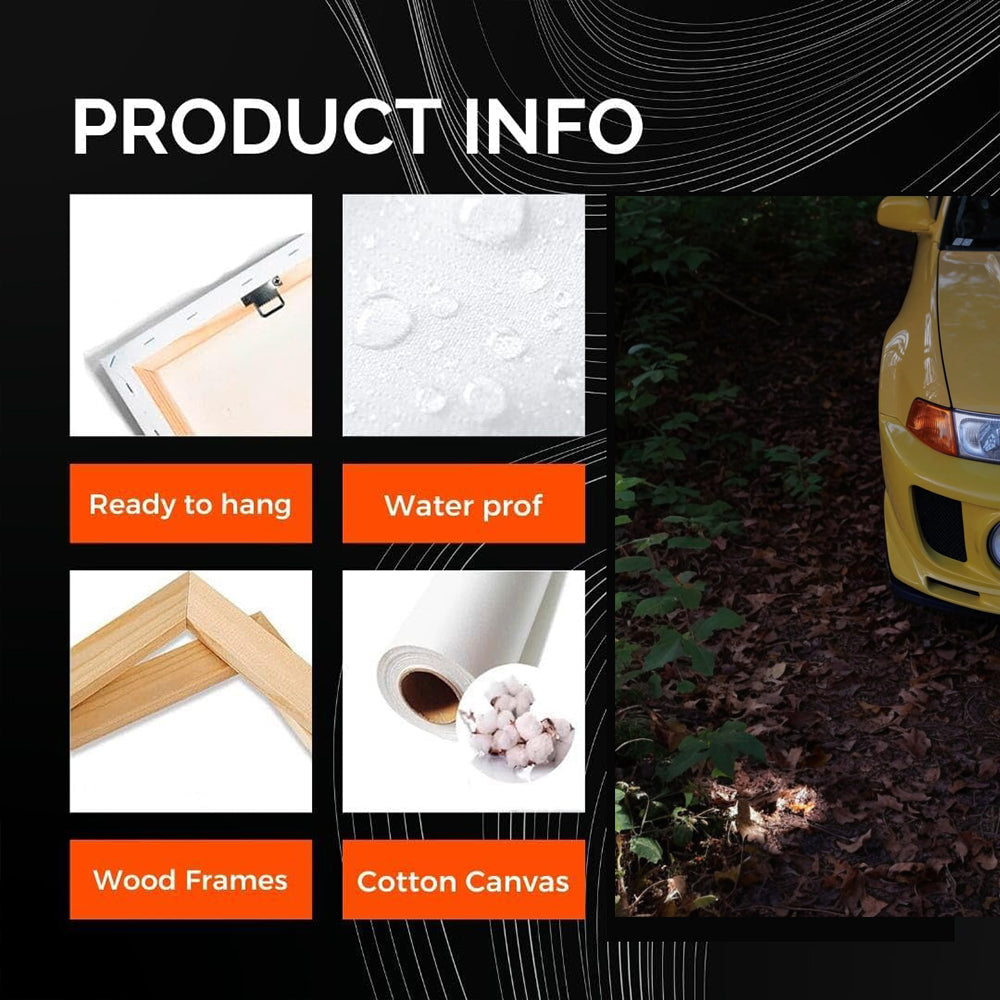Mitsubishi Lancer - Yellow in Forest, Sporty Adventure