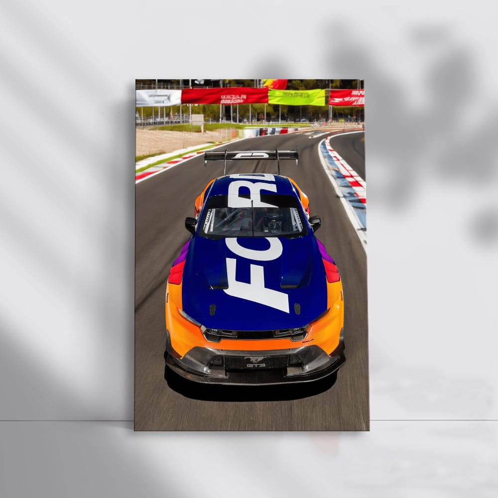 Mustang GT3 Racing on Sports Track - Power and Precision