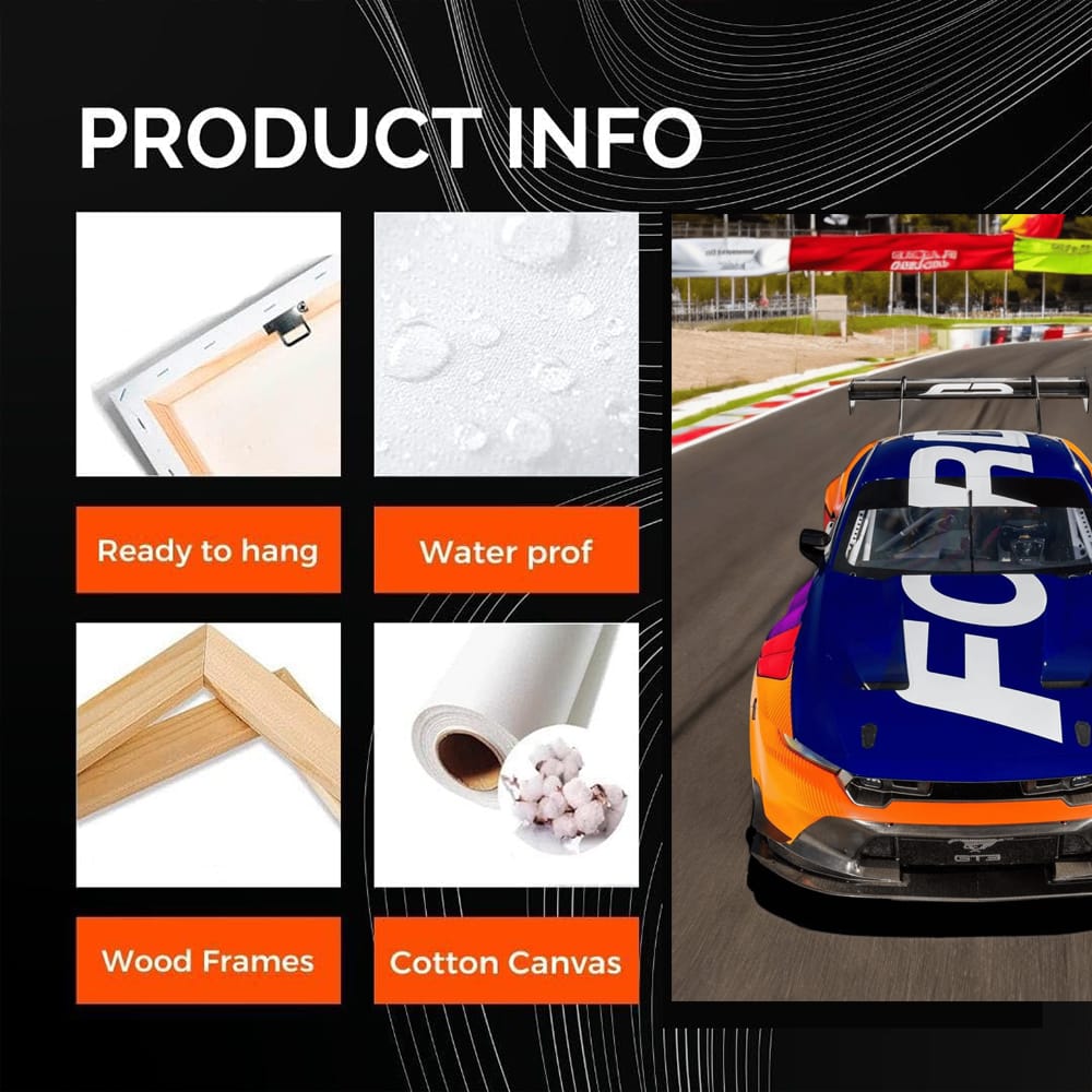 Mustang GT3 Racing on Sports Track - Power and Precision