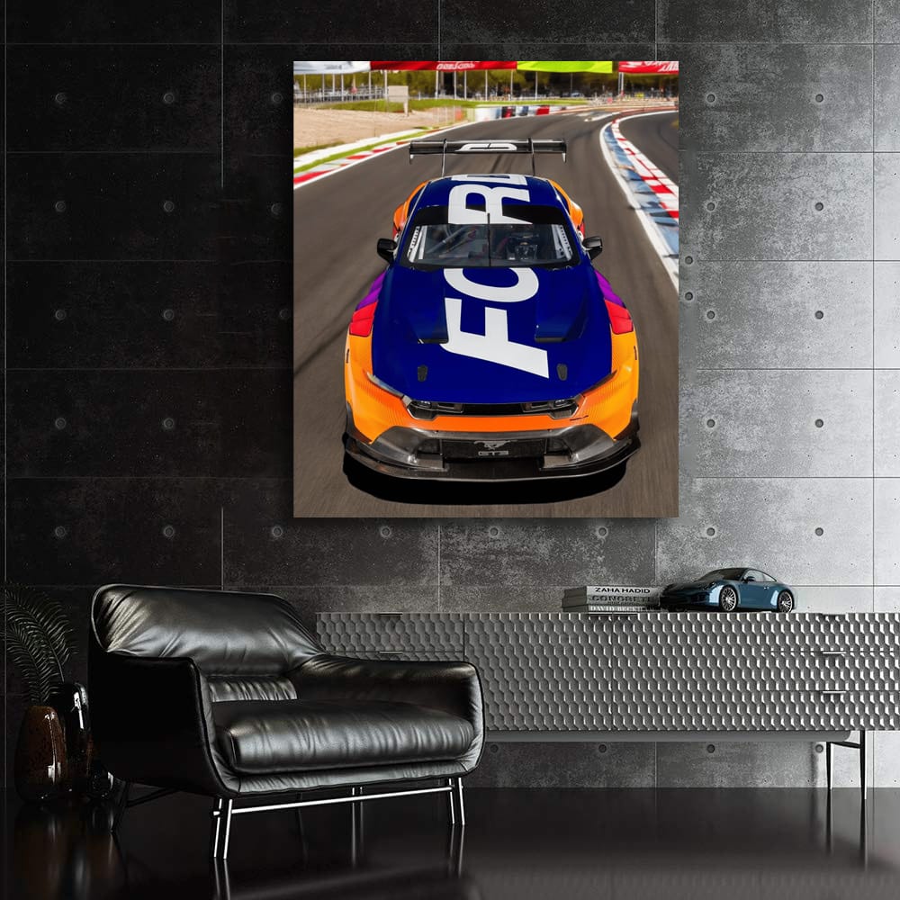 Mustang GT3 Racing on Sports Track - Power and Precision