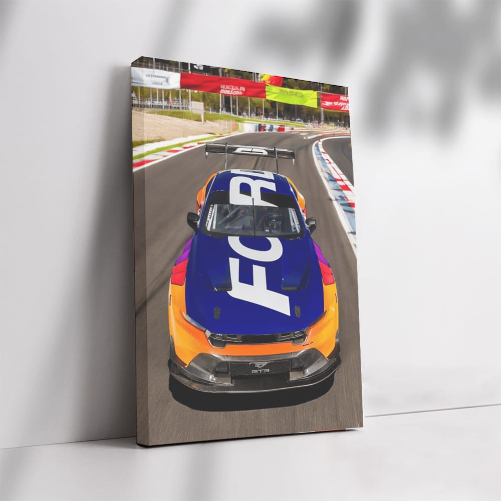 Mustang GT3 Racing on Sports Track - Power and Precision