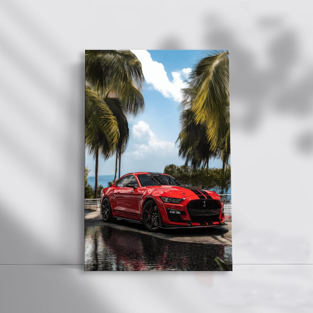 Shelby GT500 Mustang Roaring on Beach - Power Unleashed