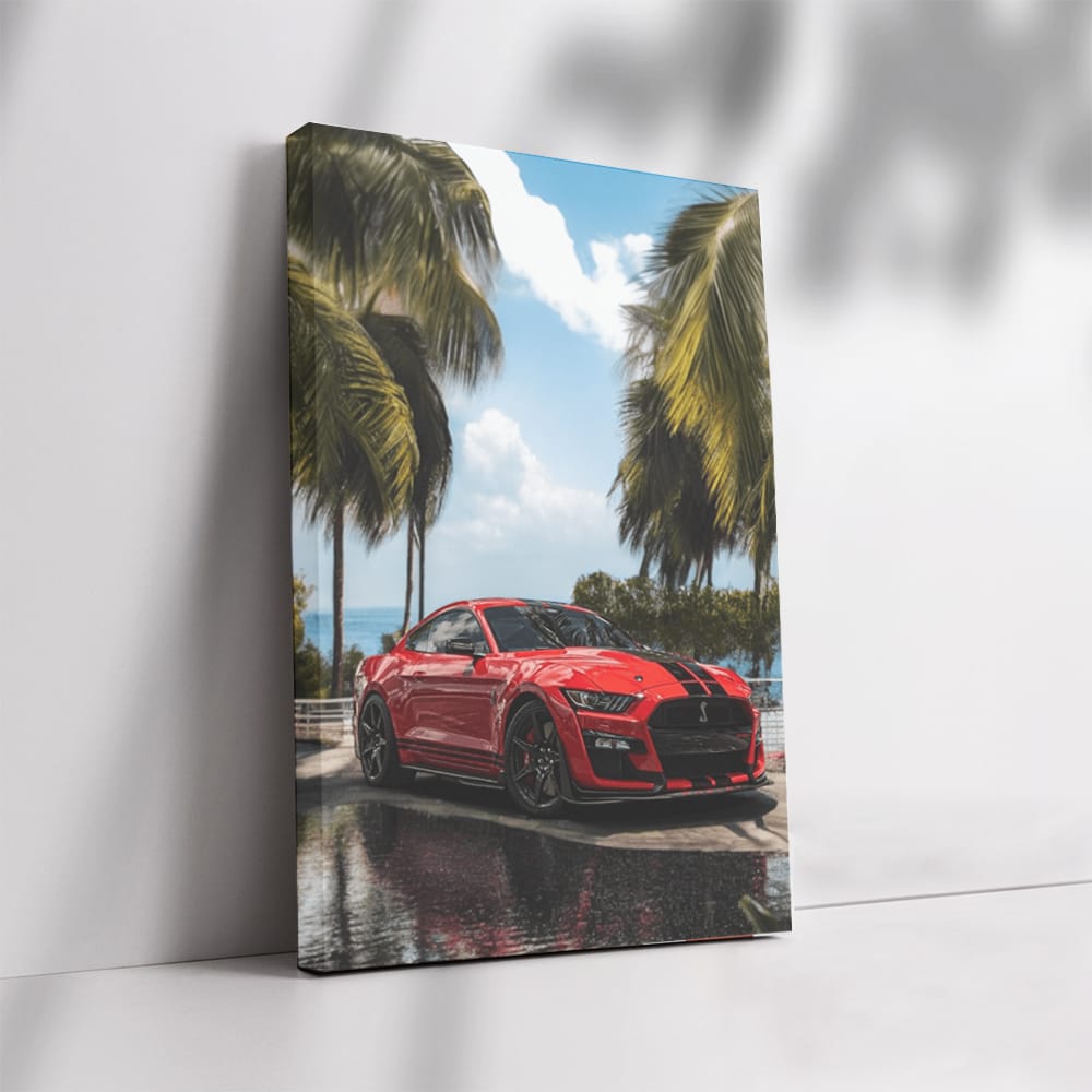 Shelby GT500 Mustang Roaring on Beach - Power Unleashed