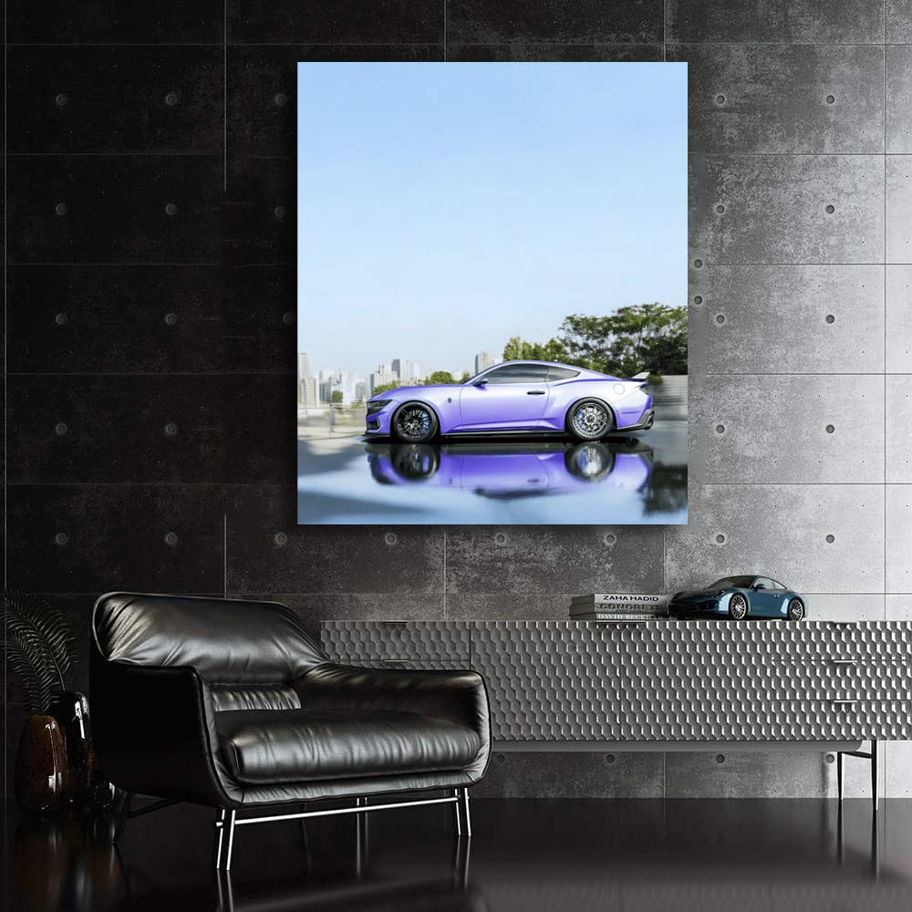 Mustang with City Skyline - Urban Icon of Power