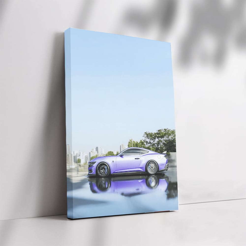 Mustang with City Skyline - Urban Icon of Power