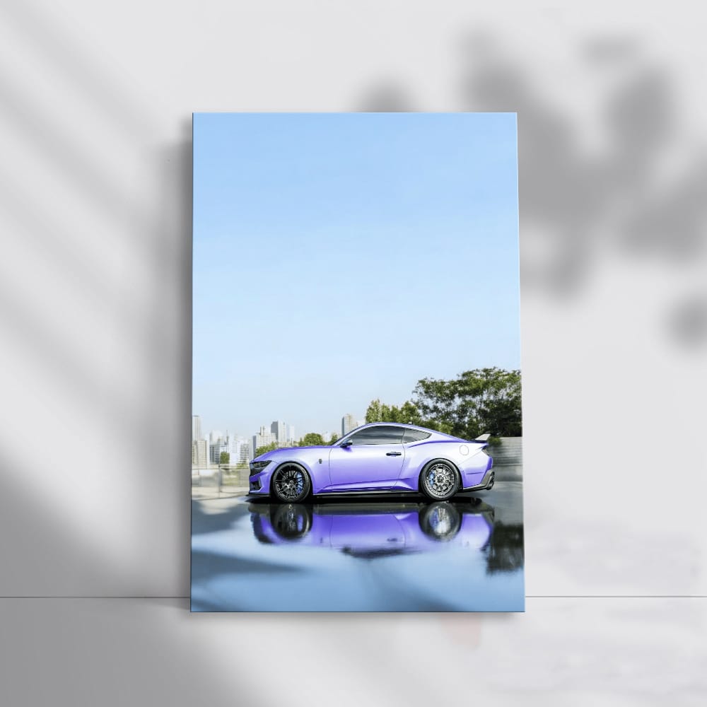 Mustang with City Skyline - Urban Icon of Power