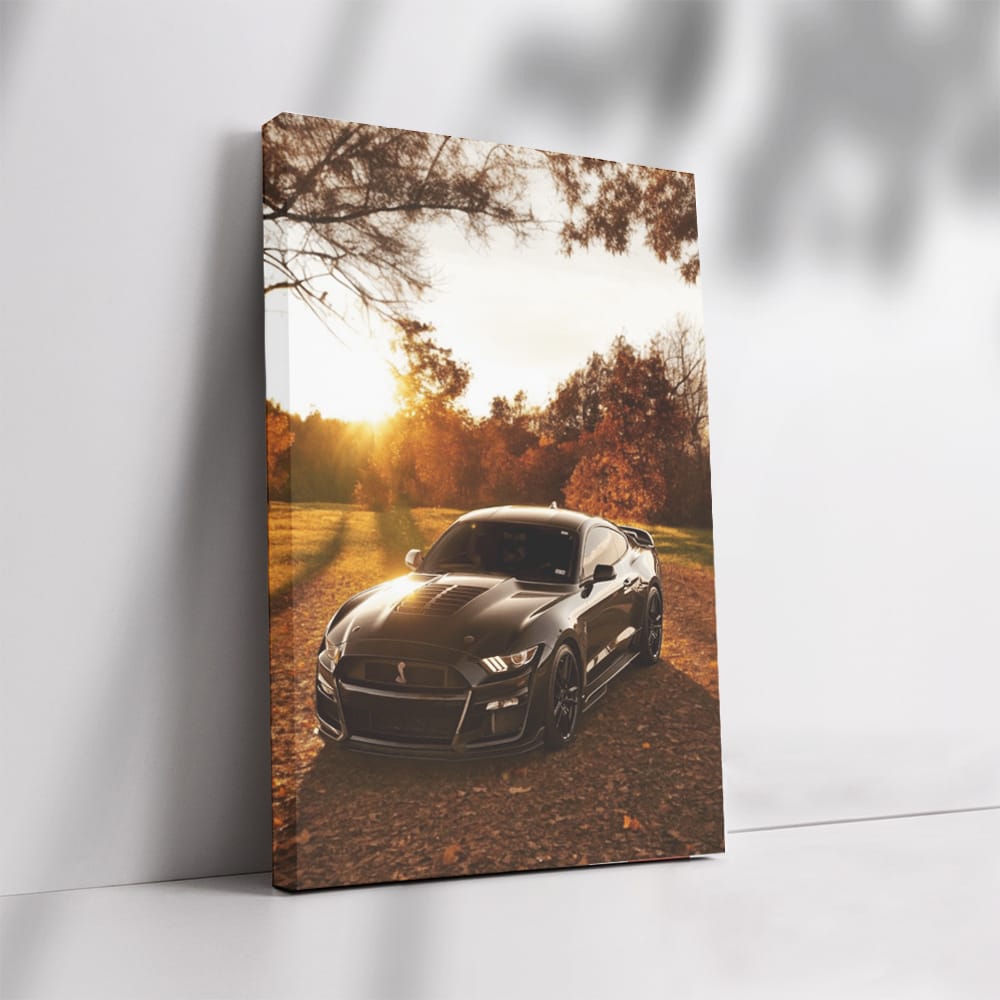 Mustang with Autumn Sunset - Classic Icon of Power