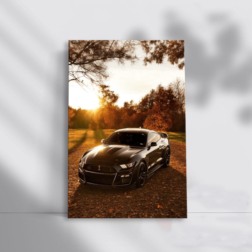 Mustang with Autumn Sunset - Classic Icon of Power