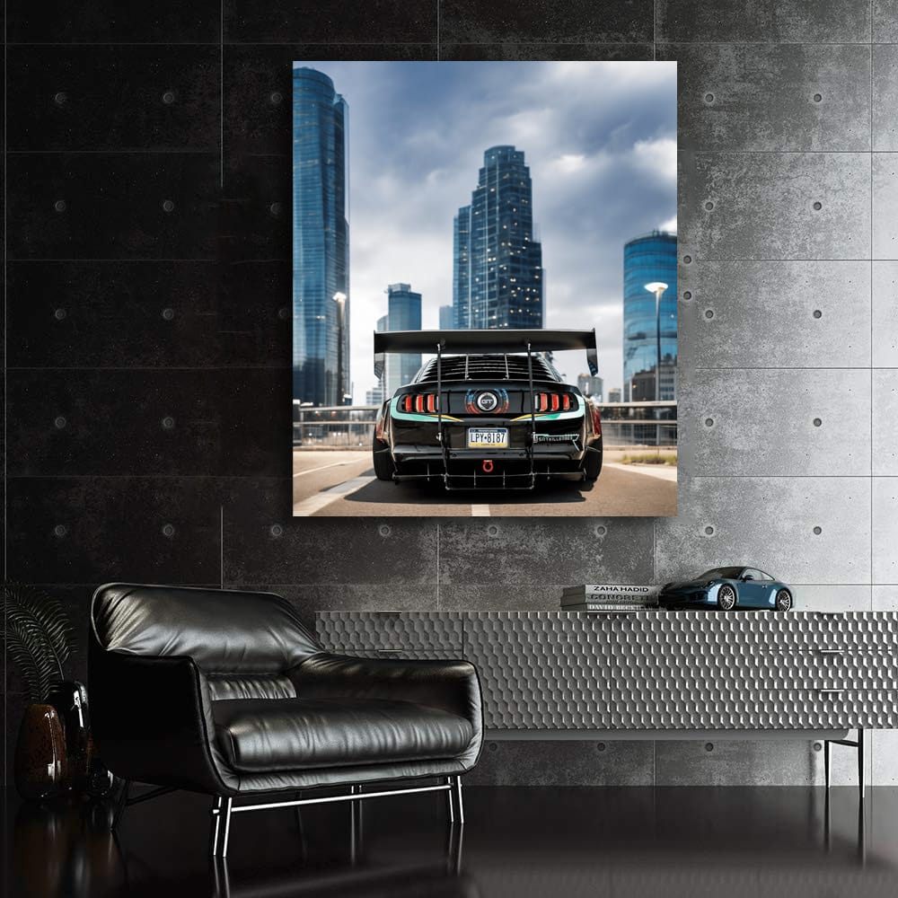 Urban Skyline Mustang - Sleek Power in Motion