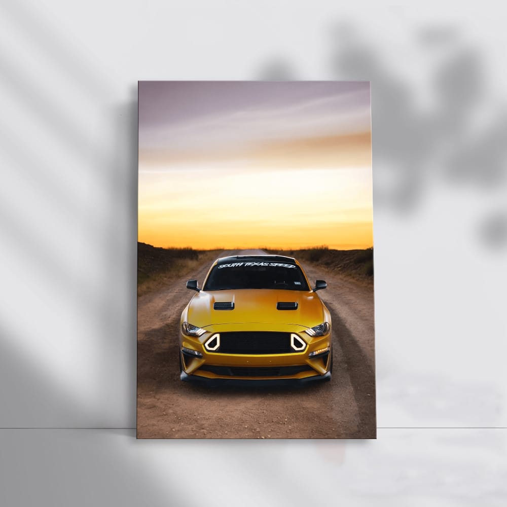 Sunset Mustang - Iconic Beauty in Motion