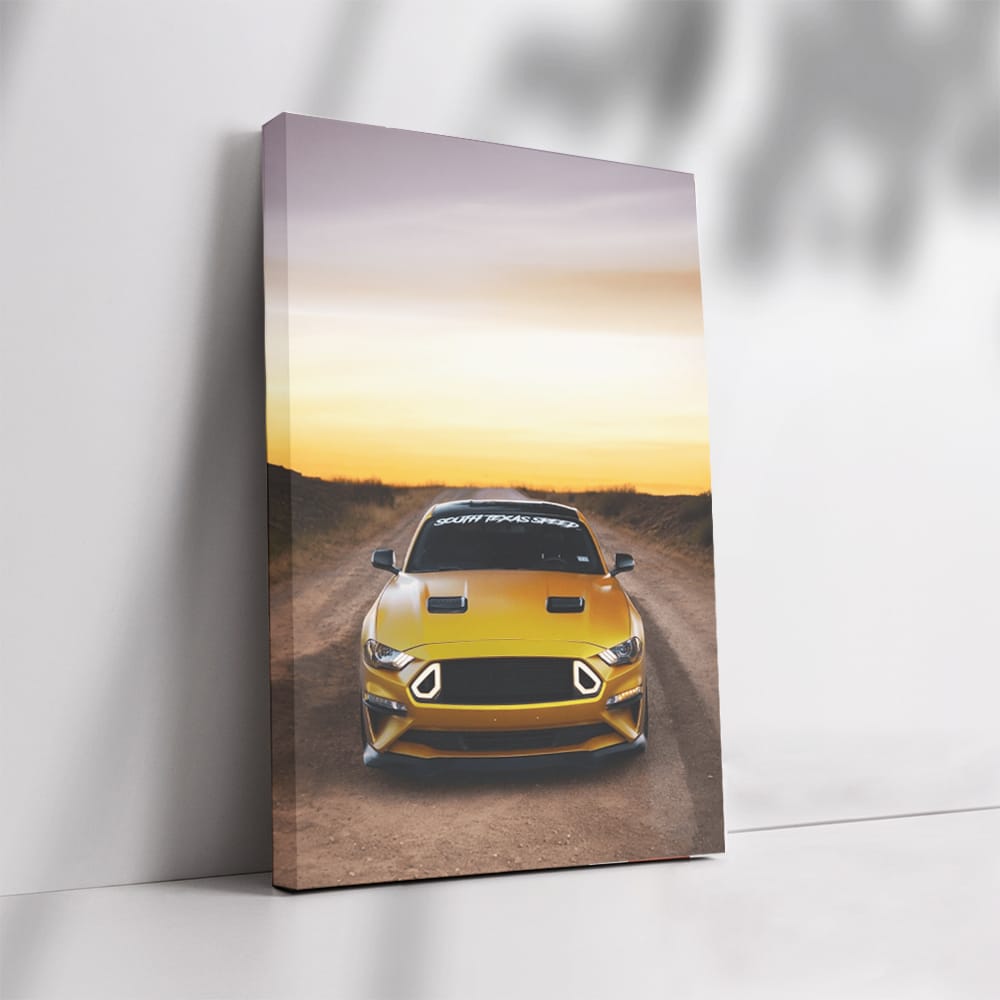 Sunset Mustang - Iconic Beauty in Motion