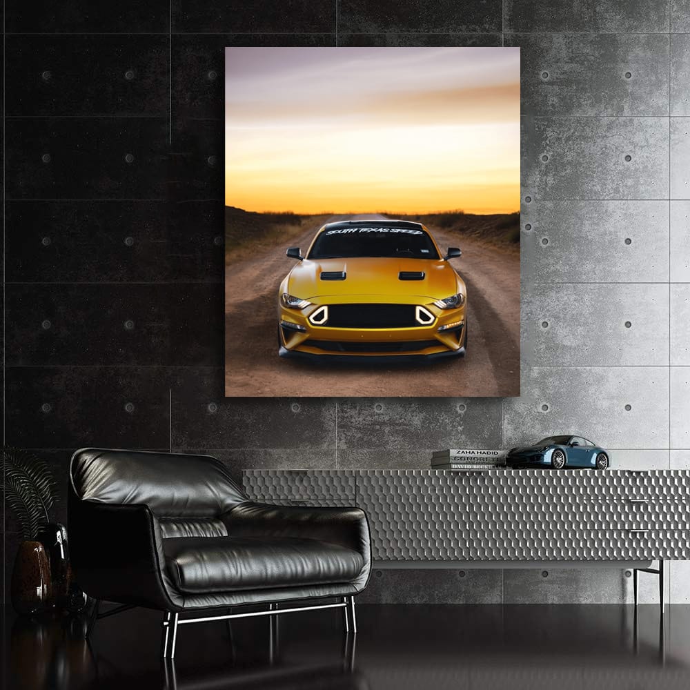 Sunset Mustang - Iconic Beauty in Motion