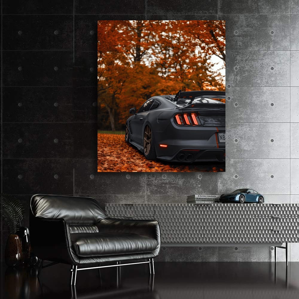 Autumn Forest Mustang - Power and Elegance in Nature
