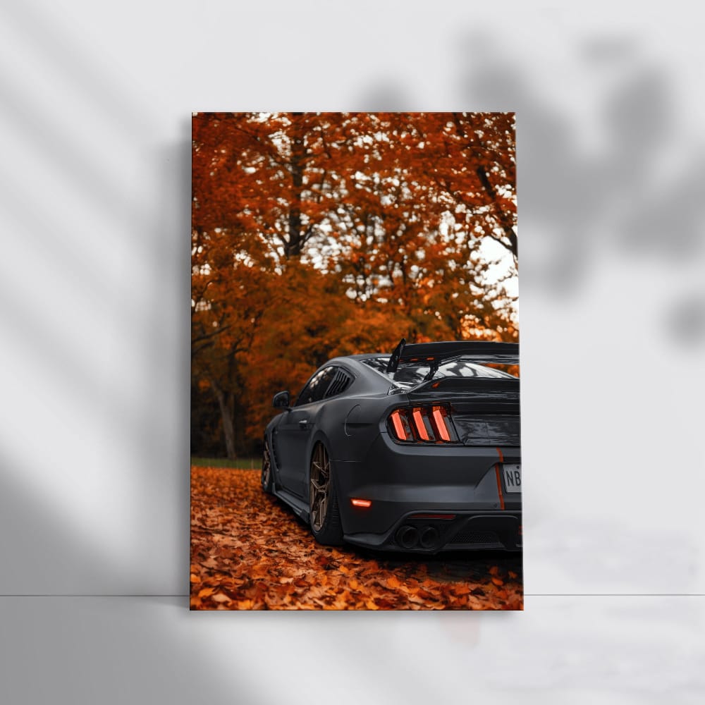 Autumn Forest Mustang - Power and Elegance in Nature