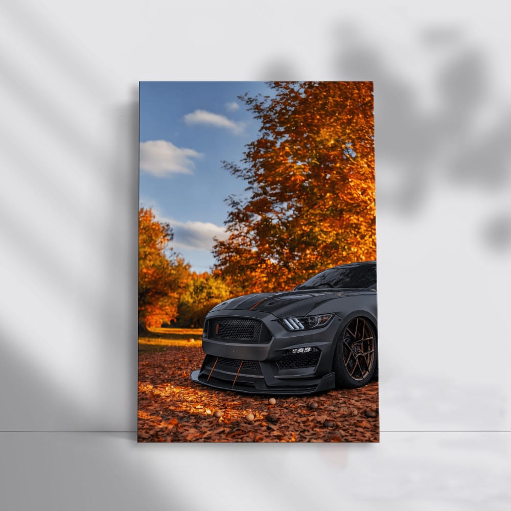 Autumn Forest Mustang - Powerful Elegance in Motion