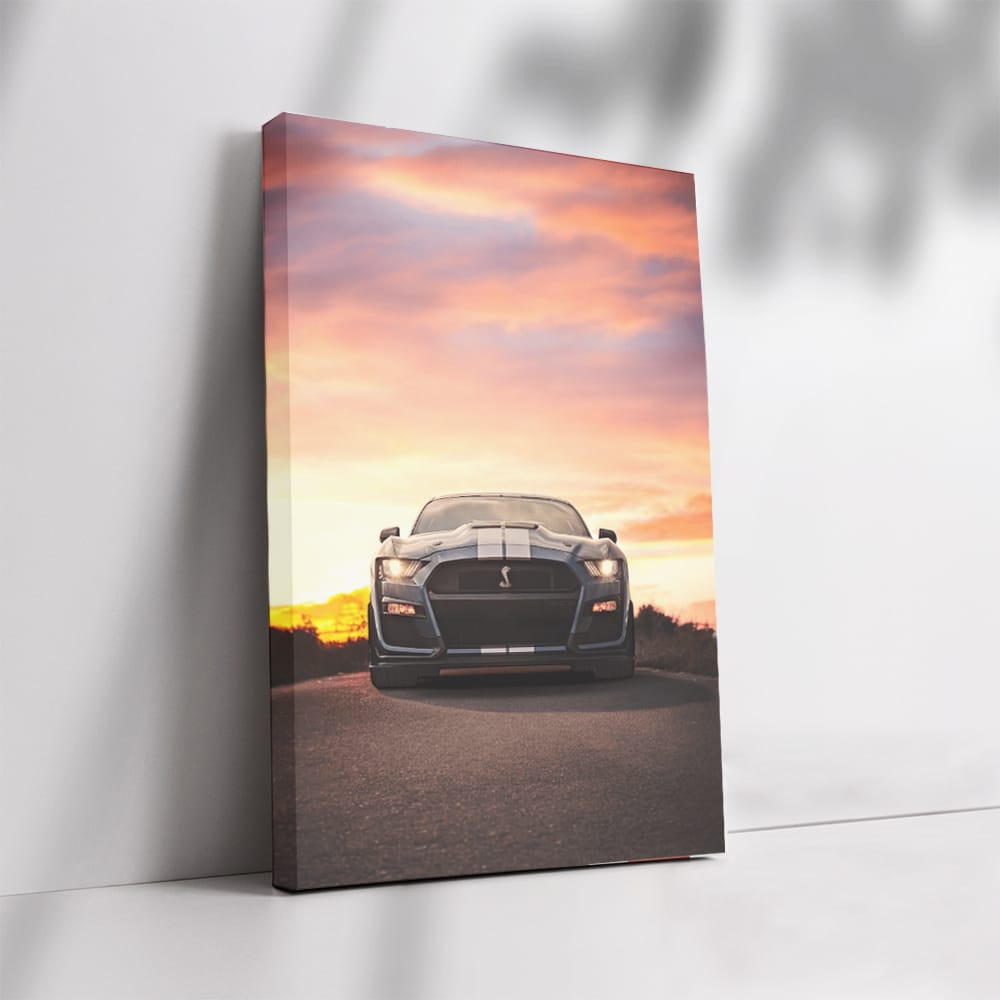 Sunset Blue Mustang - Timeless Icon in Motion