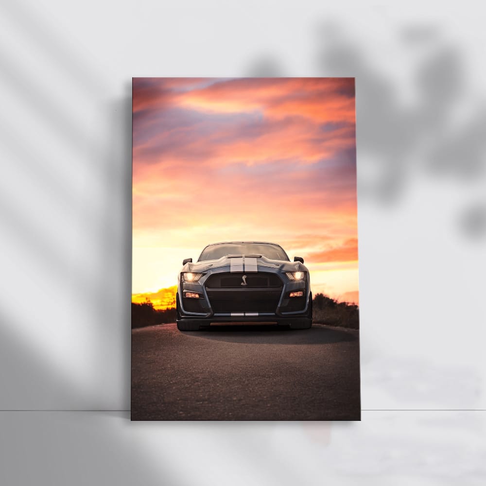 Sunset Blue Mustang - Timeless Icon in Motion