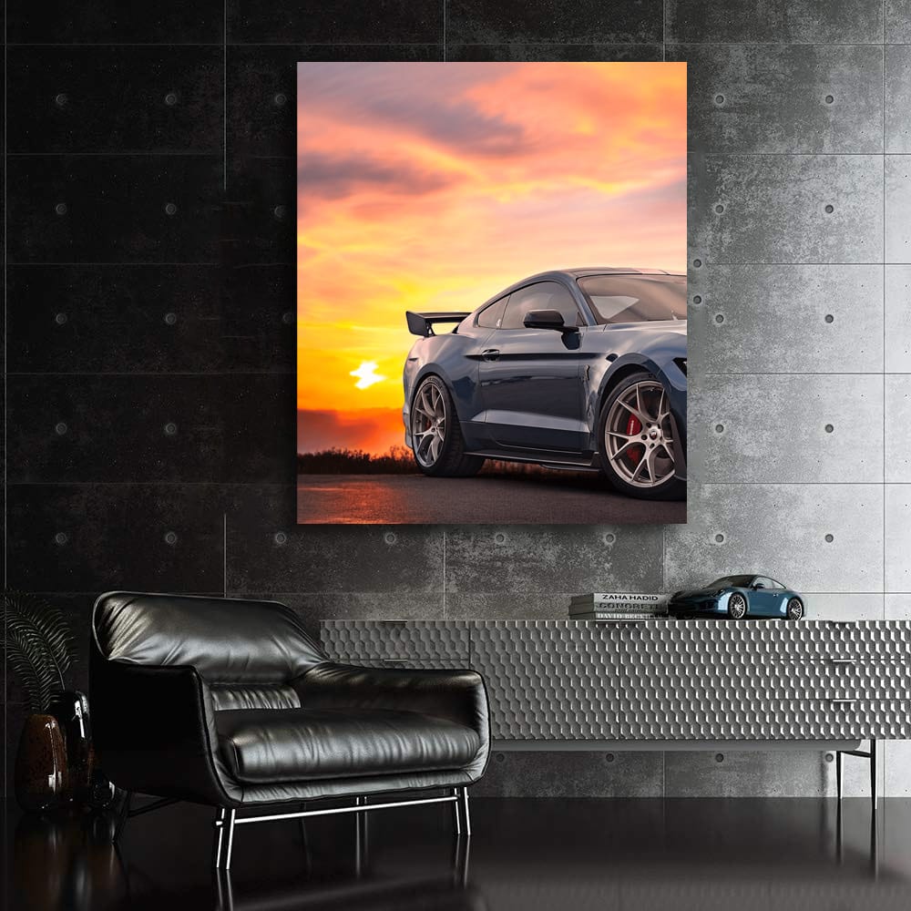 Sunset Blue Mustang - Icon of Power and Elegance