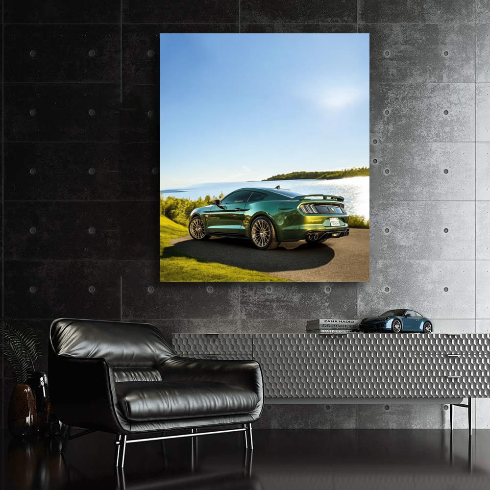 Mustang in Verdant Landscape - Power and Elegance