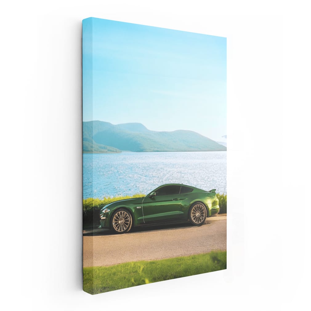 Mustang in Lush Green Nature - Thrilling Power and Elegance