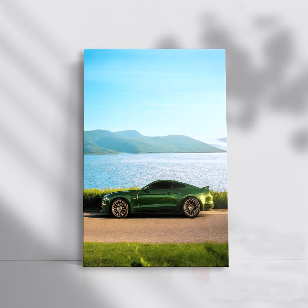 Mustang in Lush Green Nature - Thrilling Power and Elegance